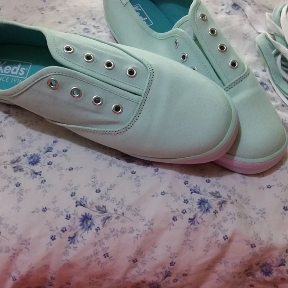 mint green keds shoes